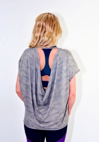 Image Title Onzie Drop Back Top - Moss Camo